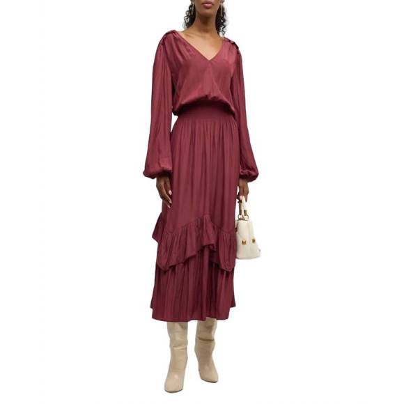 NEW RAMY BROOK alaia maxi dress in cabernet - Picture 2 of 2